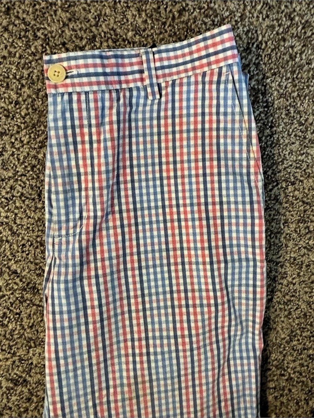 Vineyard Vines Breakers Pants in Pink & Blue Plaid. Waist 34x30